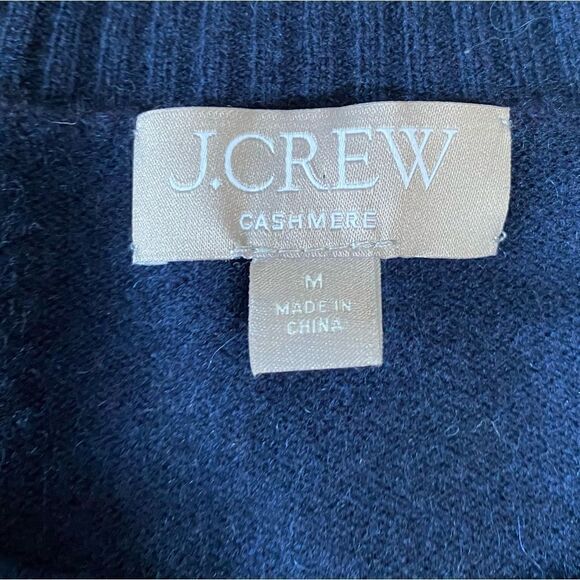 J. Crew Cropped Cashmere Crewneck Sweater in Heart Print Medium - Picture 5 of 6